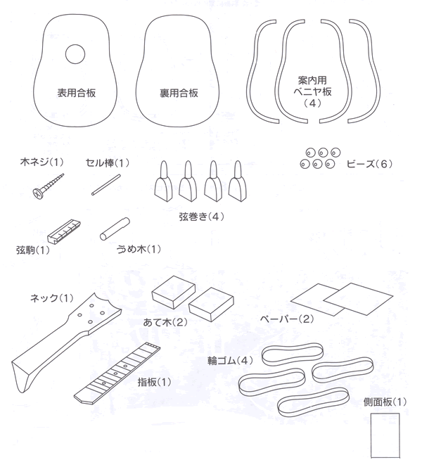 工作キット 手作りウクレレ 手作りキット 手作りグッズ 子供工作アイテム イベント用品 パーティーグッズ